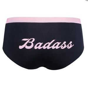 Naja Badass pink & black graphic Cheeky Knickers panties SM new with tags